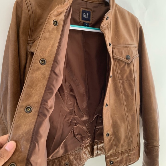 !Sold! Vintage Gap Brown Leather Womens Jacket - Picture 6 of 8